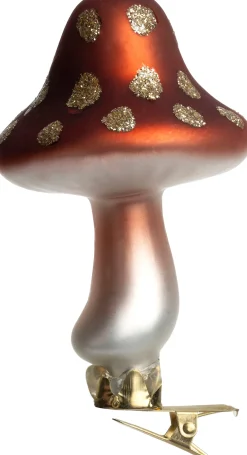 Clearance Weihnachtsschmuck Pilz mit Clip rot / weiß D 5,7 H 10 cm Weihnachtskugeln & -Anhänger