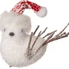 Sale Weihnachtsschmuck Vogel mit Clip weiß / rot 5 x 13 x 8 cm Weihnachtskugeln & -Anhänger