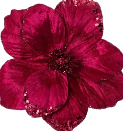 Hot Weihnachtsschmuck Bloda Blume mit Clip rot D 16 H 16 cm Weihnachtskugeln & -Anhänger