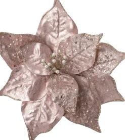 Best Weihnachtsschmuck Josa Blume mit Clip rosa D 24 H 24 cm Weihnachtskugeln & -Anhänger