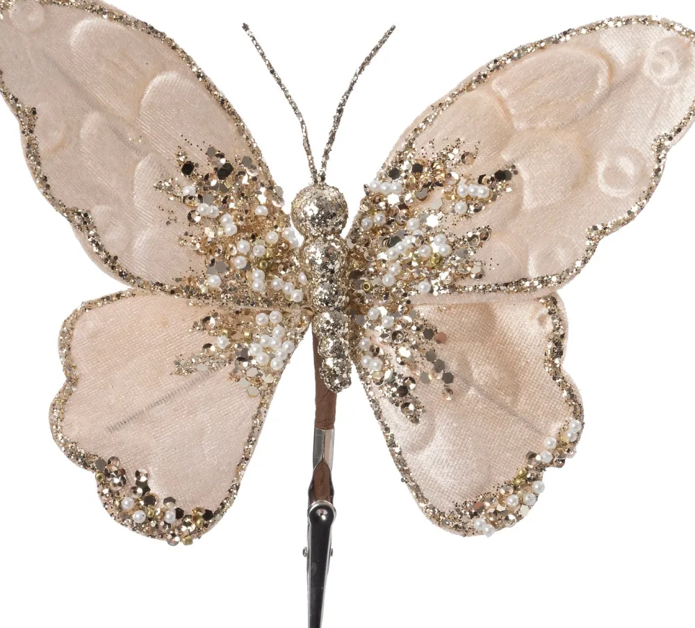 Sale Weihnachtsschmuck Schmetterling mit Clip weiß 15 x 18 cm Weihnachtskugeln & -Anhänger