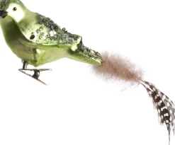 Clearance Weihnachtsschmuck Vogel mit Clip grün H 5 cm Weihnachtskugeln & -Anhänger