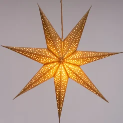 Outlet Weihnachtsstern Djema gold mit Beleuchtung D 75 H 14 cm Weihnachtssterne