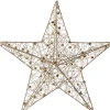 Outlet Weihnachtsstern Helmia gold mit Beleuchtung D 30 H 7 cm Weihnachtssterne