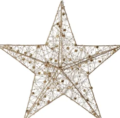 Outlet Weihnachtsstern Helmia gold mit Beleuchtung D 30 H 7 cm Weihnachtssterne