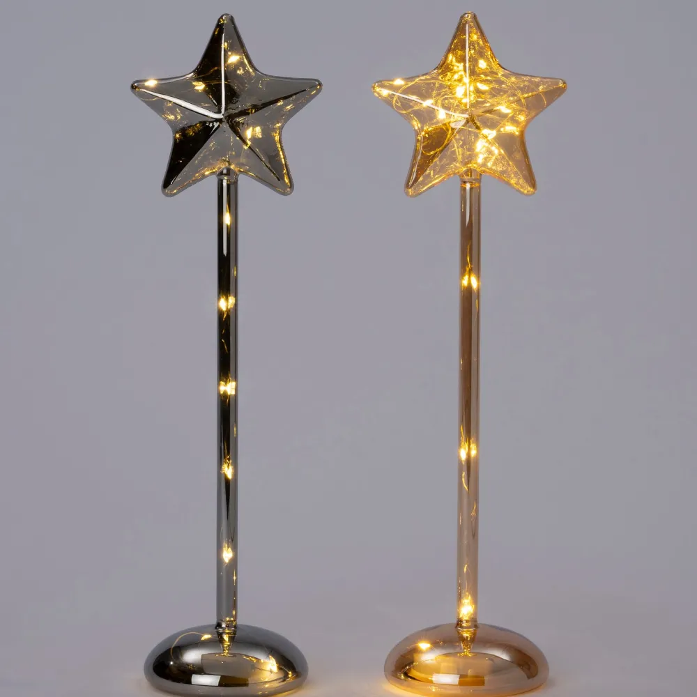 Online Weihnachtsstern Liam orange mit Beleuchtung D 9,3 H 37 cm Weihnachtssterne