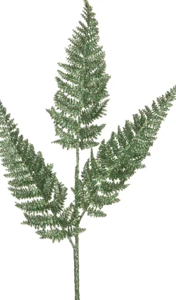 Discount Weihnachtszweig Farnblatt mit Glitzer grün 63 cm Weihnachtszweige & -Blumen