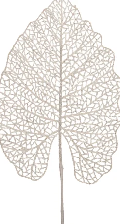 Hot Weihnachtszweig Alocasia mit Glitzer weiß 48 cm Weihnachtszweige & -Blumen