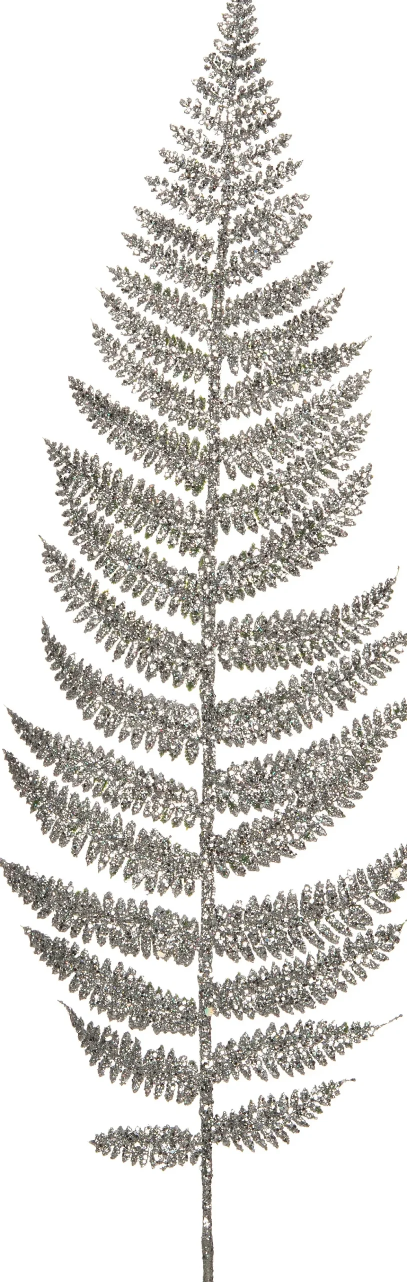 Sale Weihnachtszweig Farnblatt mit Glitzer silber 67 cm Weihnachtszweige & -Blumen