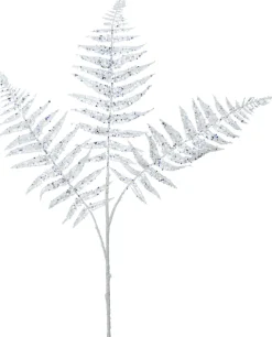Discount Weihnachtszweig Bernt Farn weiß 78 cm Weihnachtszweige & -Blumen