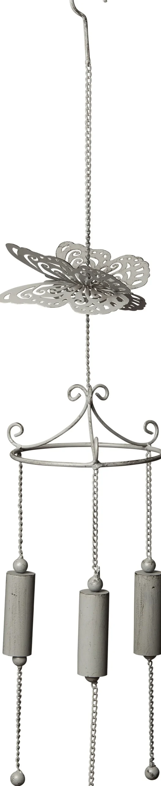 New Windspiel Schmetterling grau 14 x 13 x 68 cm Windspiele & Klangspiele