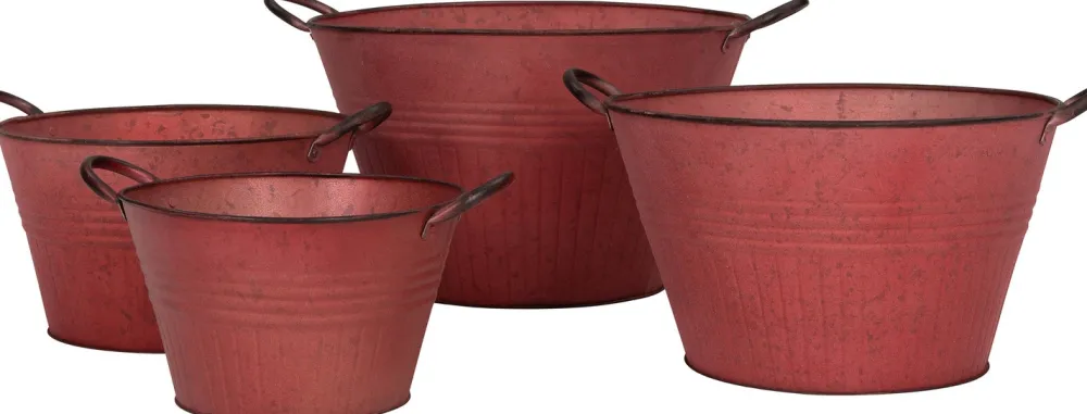 Best Zinkeimer Joeri rot D 39 H 20 cm Blumentöpfe & Pflanzgefäße