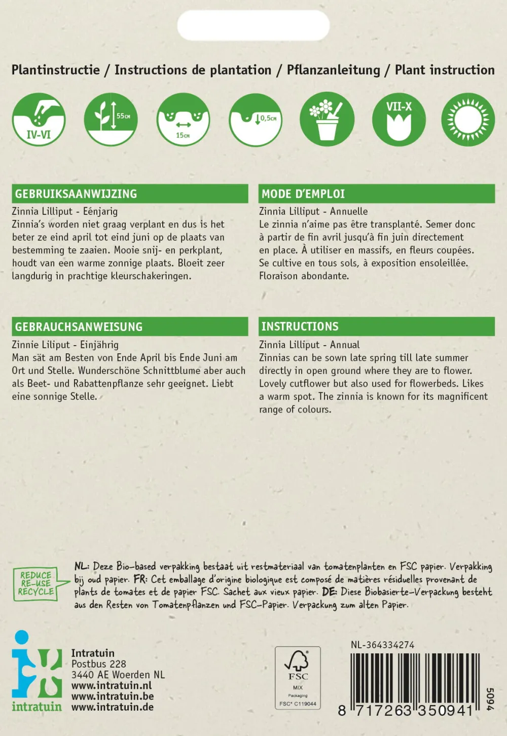 Zinnie (Zinnia elegans 'Pompon') Blumensamen-Mischung Saatgut|Blühende Pflanzen