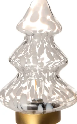 New  Tischleuchte Weihnachtsbaum weiß warmweiß D 13,7 H 21,5 cm Weihnachtsfiguren & -Objekte