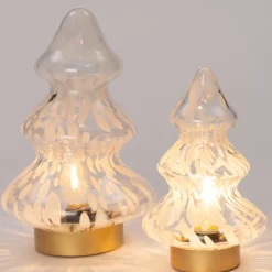 New  Tischleuchte Weihnachtsbaum weiß warmweiß D 13,7 H 21,5 cm Weihnachtsfiguren & -Objekte