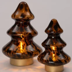 New  Tischleuchte Weihnachtsbaum braun warmweiß D 13,7 H 21,5 cm Weihnachtsfiguren & -Objekte