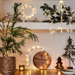 New  Tischleuchte Weihnachtsbaum braun warmweiß D 13,7 H 21,5 cm Weihnachtsfiguren & -Objekte