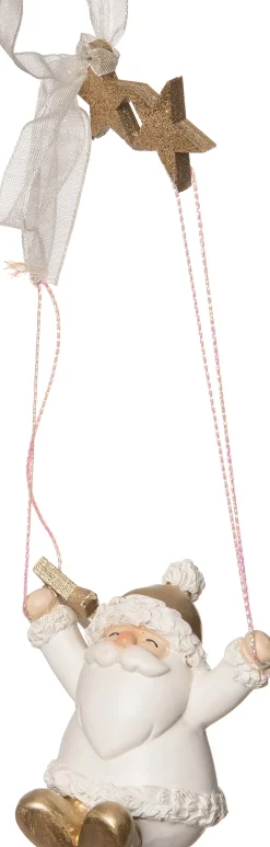 Sale  Weihnachtsbaumschmuck Weihnachtsmann mit Stern gold/weiß 6 x 5 x 11 cm Weihnachtskugeln & -Anhänger