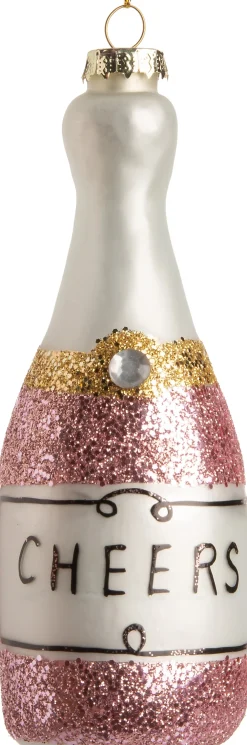Online  Weihnachtsbaumschmuck Champagnerflasche rosa D 5 H 13,5 cm Weihnachtskugeln & -Anhänger