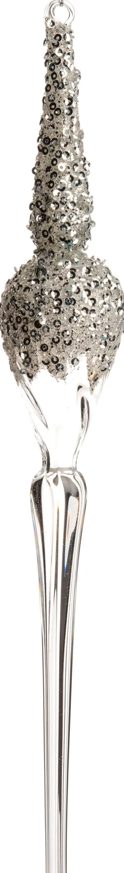 Outlet  Weihnachtsbaumschmuck Jadah transparent / silber D 5 H 35 cm Weihnachtskugeln & -Anhänger