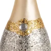 New  Weihnachtsbaumschmuck Champagnerflasche silber D 5 H 13,5 cm Weihnachtskugeln & -Anhänger