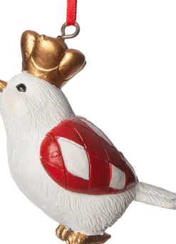  Weihnachtsbaumschmuck Vogel mit Krone weiß 4,5 x 4 x 7 cm Weihnachtskugeln & -Anhänger