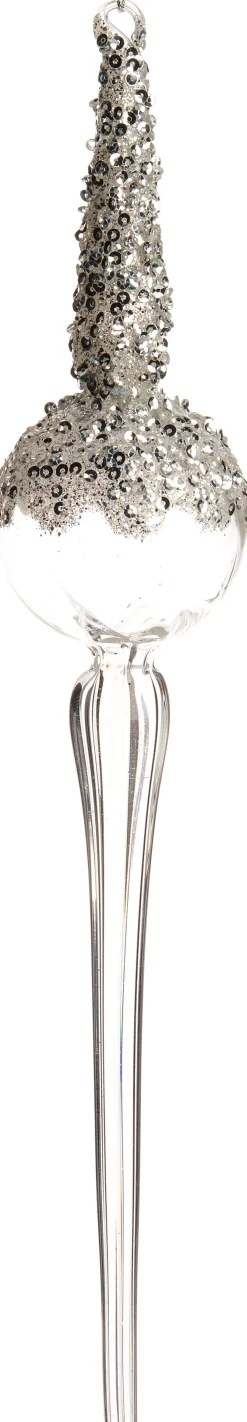 Outlet  Weihnachtsbaumschmuck Jadah transparent / silber D 6 H 35 cm Weihnachtskugeln & -Anhänger