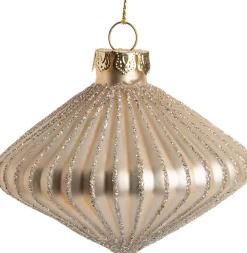 Outlet  Weihnachtsbaumschmuck Tropfen Jemma gold / silber D 8 H 5 cm Weihnachtskugeln & -Anhänger