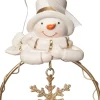Outlet  Weihnachtsbaumschmuck Schneemann mit Schneeflocke gold/weiß 9 x 3 x 13,5 cm Weihnachtskugeln & -Anhänger