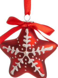 Discount  Weihnachtsbaumschmuck Stern rot / weiß 8 x 3 x 7,5 cm Weihnachtskugeln & -Anhänger