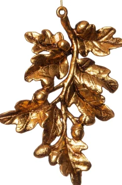 Best  Weihnachtsbaumschmuck Eichelblatt gold 15 x 11 x 1 cm Weihnachtskugeln & -Anhänger
