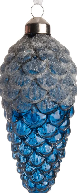 Sale  Weihnachtsbaumschmuck Tannenzapfen Tera blau / transparent D 6 H 12,5 cm Weihnachtskugeln & -Anhänger