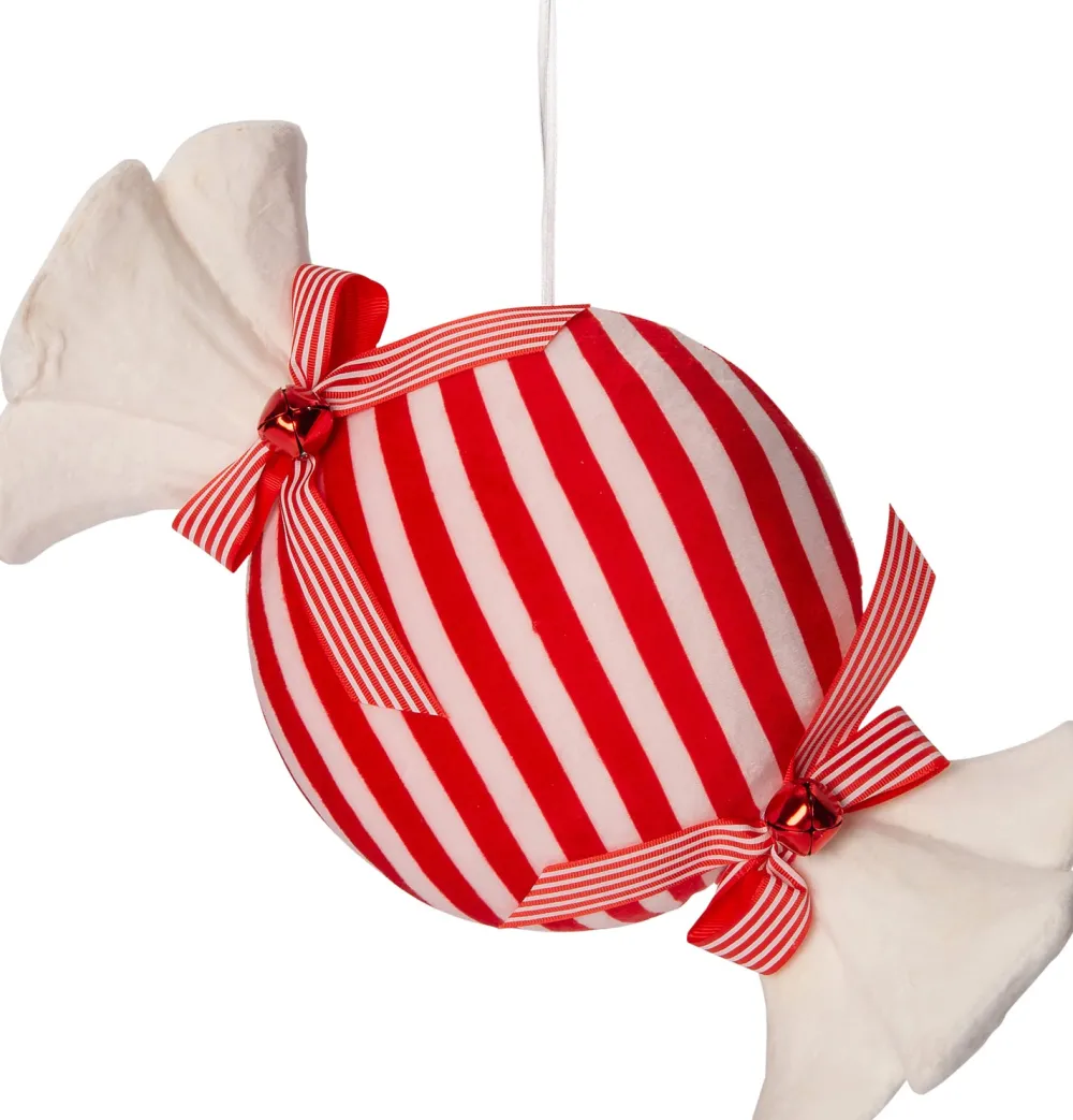 Discount Weihnachtsbaumschmuck Candyline Bonbon weiß 16 x 16 x 37 cm Weihnachtsdeko Zum Aufhängen