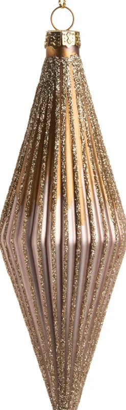 New  Weihnachtsbaumschmuck Tropfen Peri grau / gold D 5 H 13,5 cm Weihnachtskugeln & -Anhänger