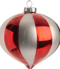 New  Weihnachtskugel Zwiebel Talina rot / weiß D 10 cm Weihnachtskugeln & -Anhänger