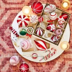 New  Weihnachtskugel Zwiebel Talina rot / weiß D 10 cm Weihnachtskugeln & -Anhänger