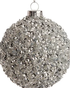  Weihnachtskugel silber D 8 cm Weihnachtskugeln & -Anhänger