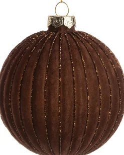 Hot  Weihnachtskugel Samt braun D 10 cm Weihnachtskugeln & -Anhänger