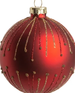 New  Weihnachtskugel Vicki Linie rot D 8 cm Weihnachtskugeln & -Anhänger
