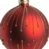 Hot  Weihnachtskugel Lava Streifen rot D 8 cm Weihnachtskugeln & -Anhänger