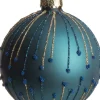 Clearance  Weihnachtskugel Kelsey Linie blau D 8 cm Weihnachtskugeln & -Anhänger