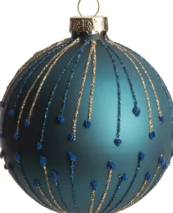 Clearance  Weihnachtskugel Kelsey Linie blau D 8 cm Weihnachtskugeln & -Anhänger