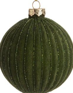New  Weihnachtskugel Samt grün D 10 cm Weihnachtskugeln & -Anhänger