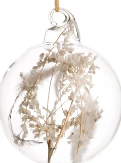 New  Weihnachtskugel mit Trockenblumen Anne transparent D 8 cm Weihnachtskugeln & -Anhänger