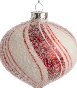 Online  Weihnachtskugel Zwiebel Dixie weiß / rot D 8 cm Weihnachtskugeln & -Anhänger