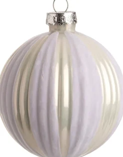 New  Weihnachtskugel Everly weiß / creme D 8 cm Weihnachtskugeln & -Anhänger