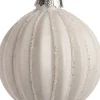 Outlet  Weihnachtskugel geriffelt Sabella weiß D 8 cm Weihnachtskugeln & -Anhänger