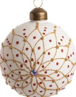 Sale  Weihnachtskugel Joanie weiß / gold D 8 cm Weihnachtskugeln & -Anhänger