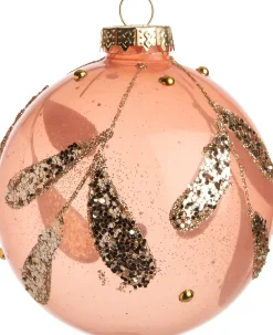 Sale  Weihnachtskugel Kenda Blatt rosa / semitransparent D 8 cm Weihnachtskugeln & -Anhänger