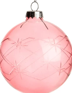 Clearance  Weihnachtskugel Lacey rosa / transparent D 8 cm Weihnachtskugeln & -Anhänger